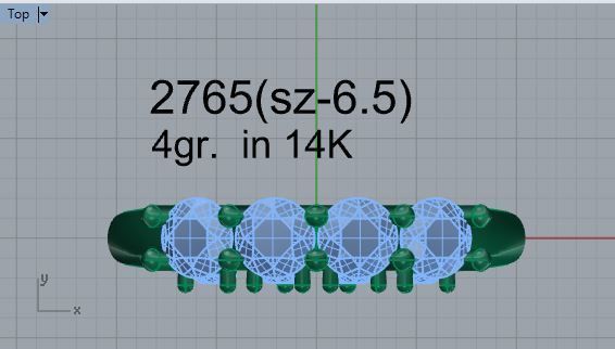 4-Stone Diamond ring 2765 3D print model 3D print model_4
