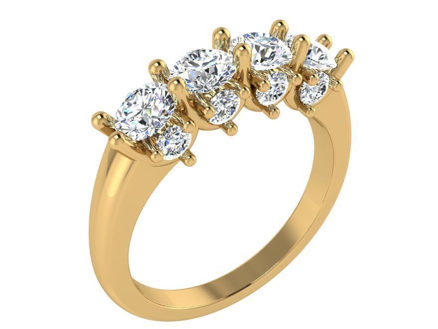 4-Stone Diamond ring 2765 3D print model 3D print model_1