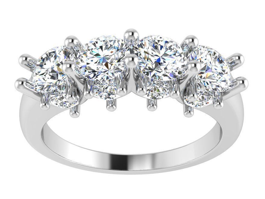 4-Stone Diamond ring 2765 3D print model 3D print model_2