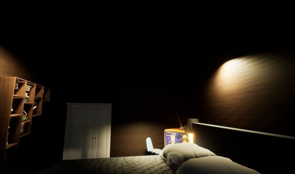 Glooky night bedroom Low-poly 3D model_4