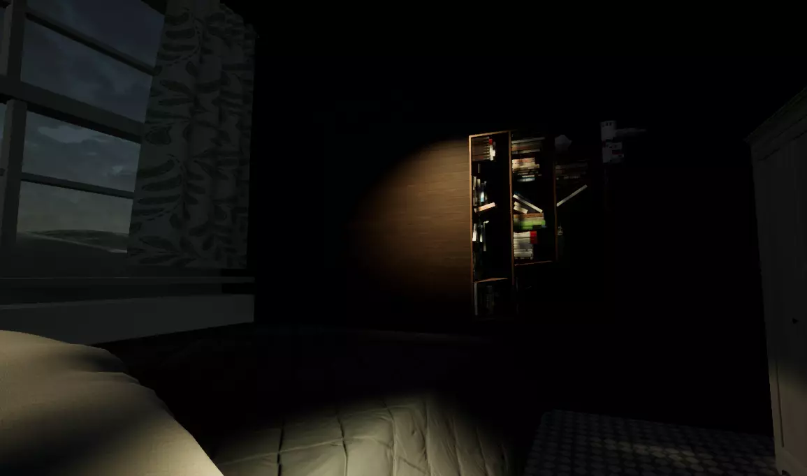 Glooky night bedroom Low-poly 3D model_0