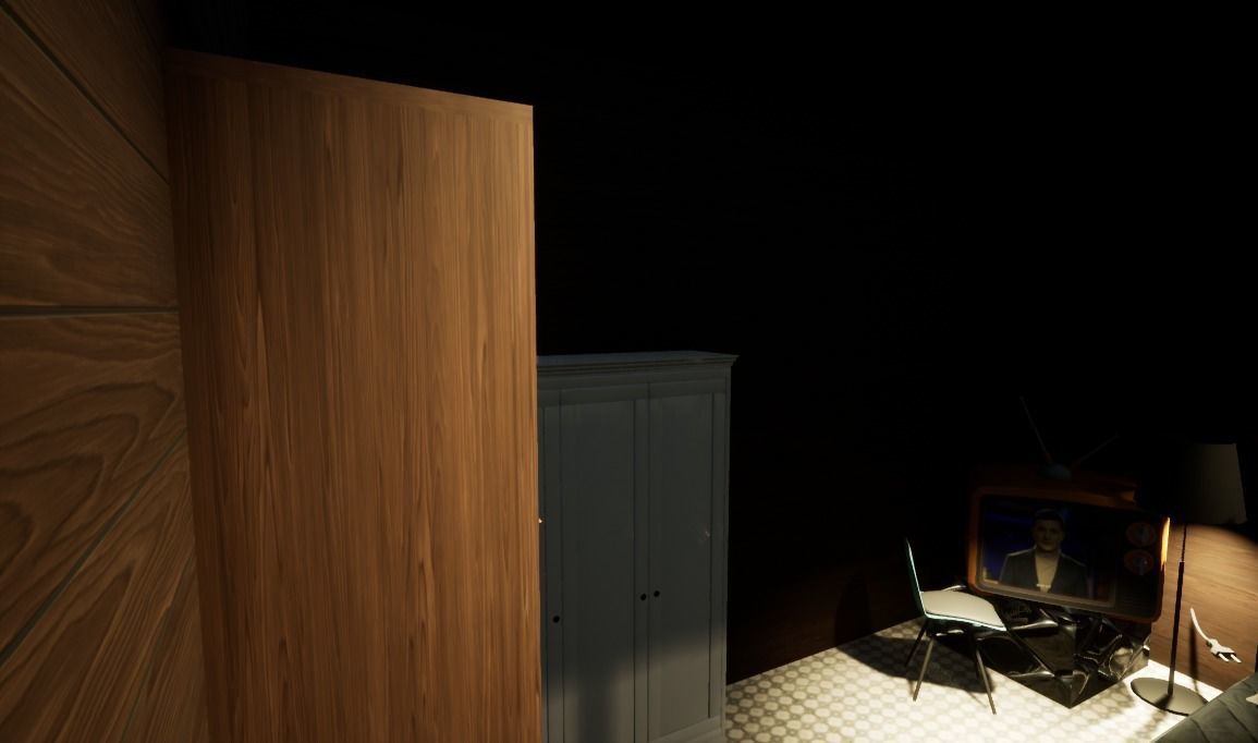 Glooky night bedroom Low-poly 3D model_1