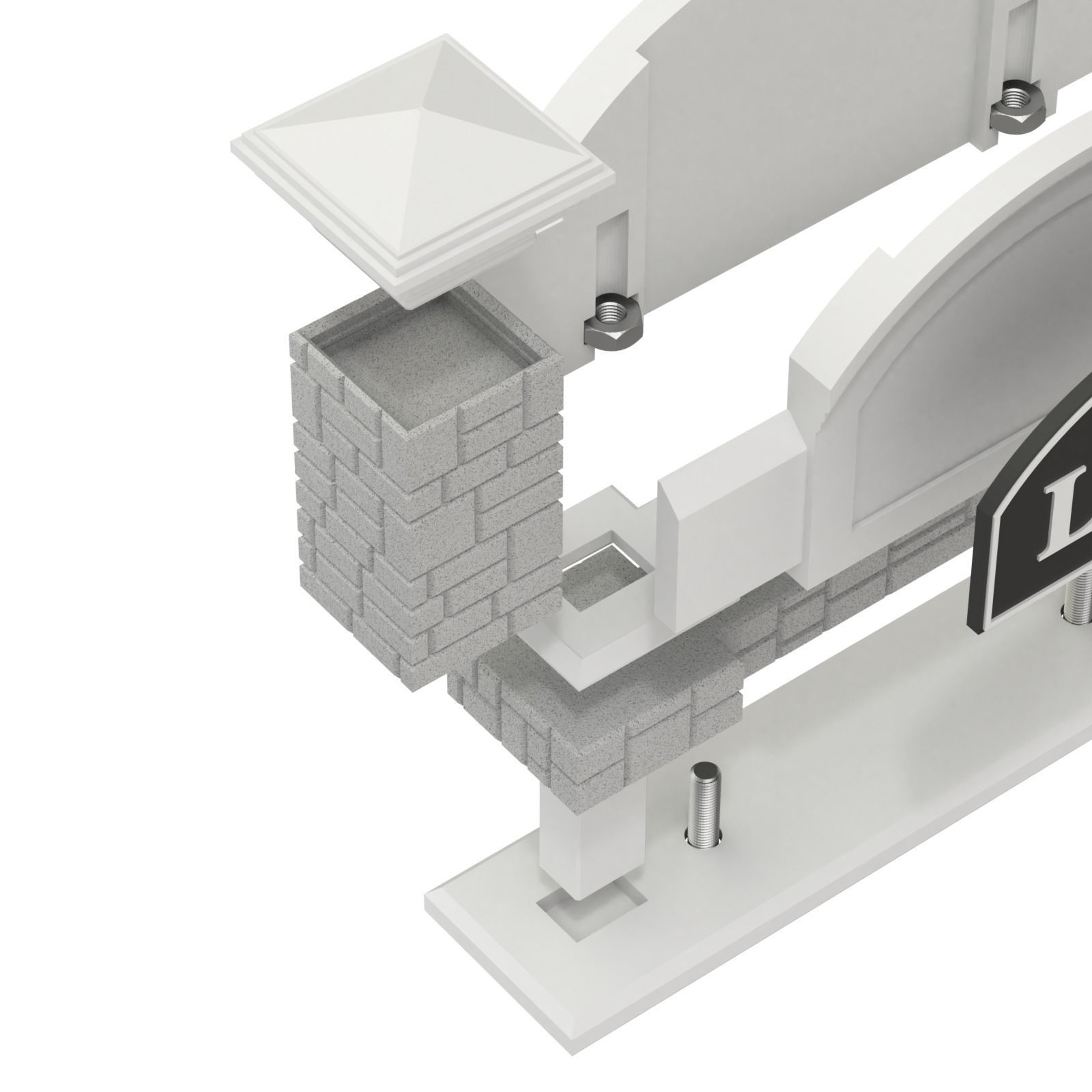 Printable Monument Sign Business Card Holder 3D print model_9