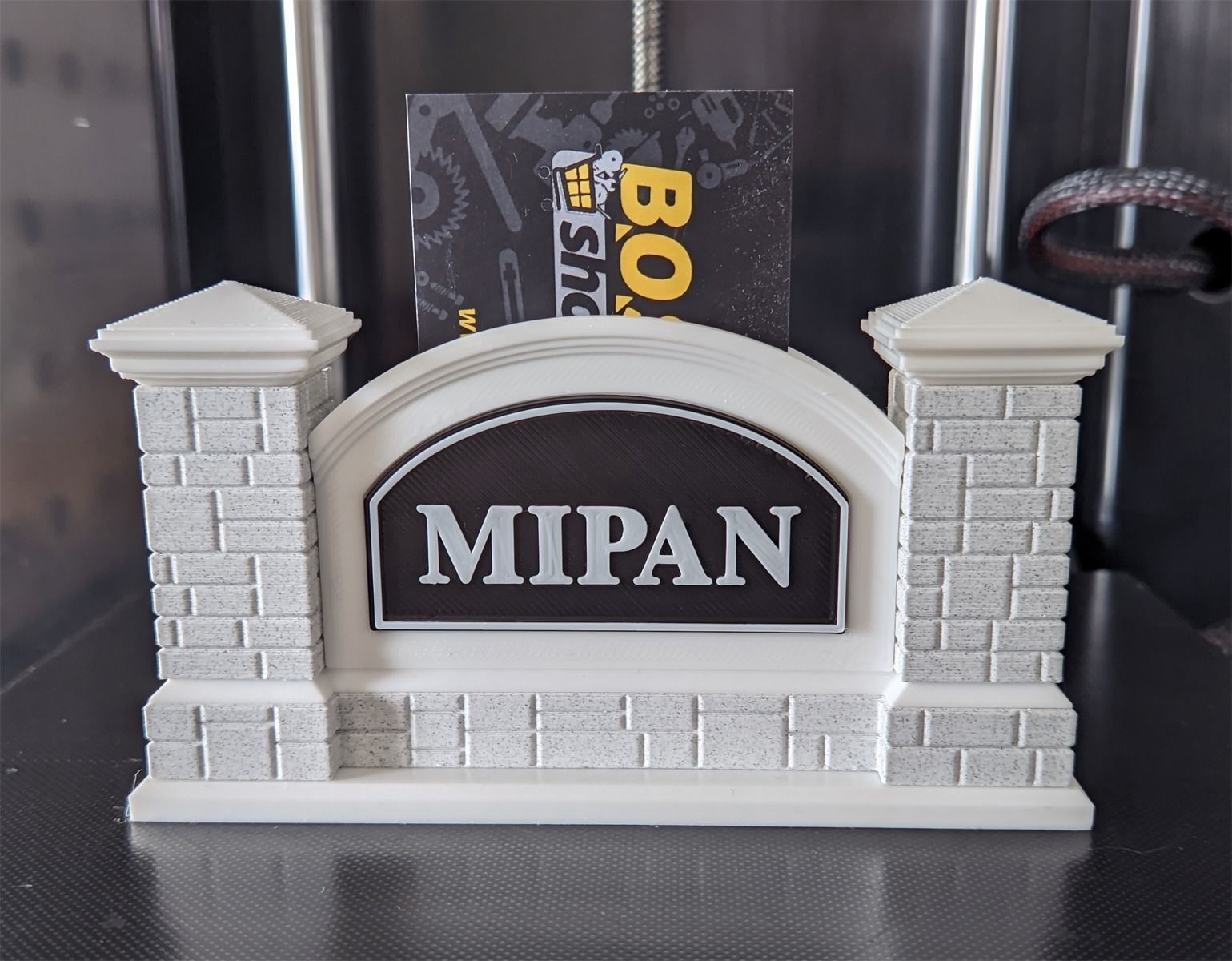 Printable Monument Sign Business Card Holder 3D print model_1