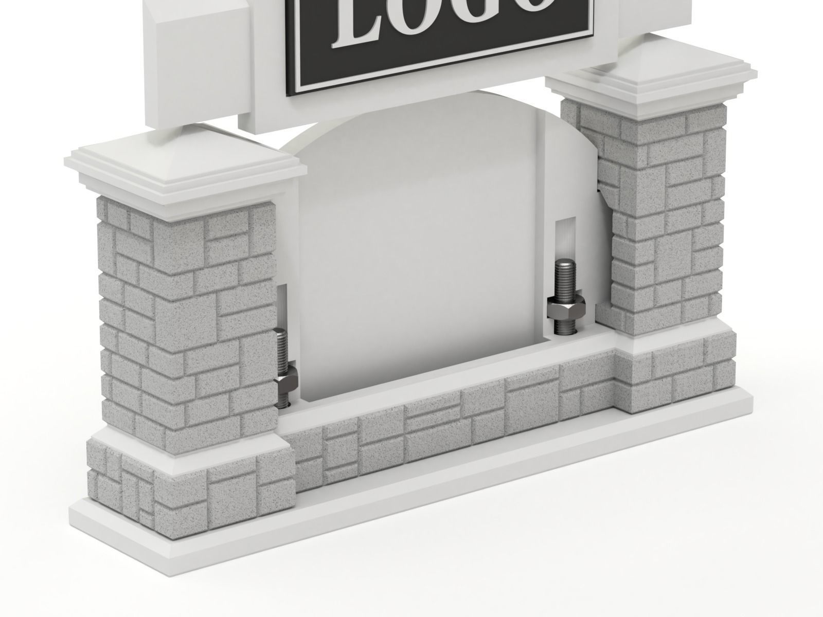 Printable Monument Sign Business Card Holder 3D print model_10