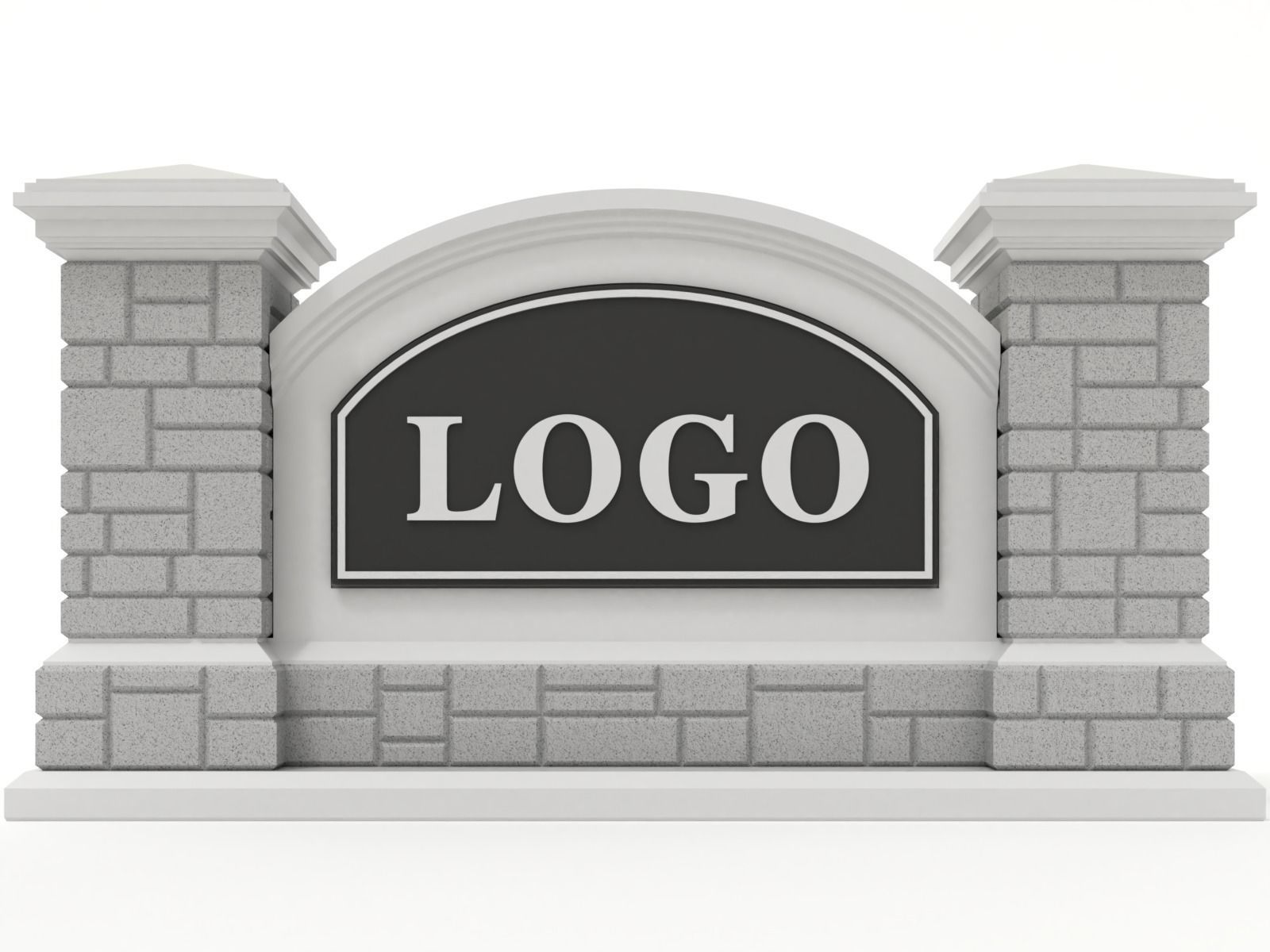 Printable Monument Sign Business Card Holder 3D print model_3