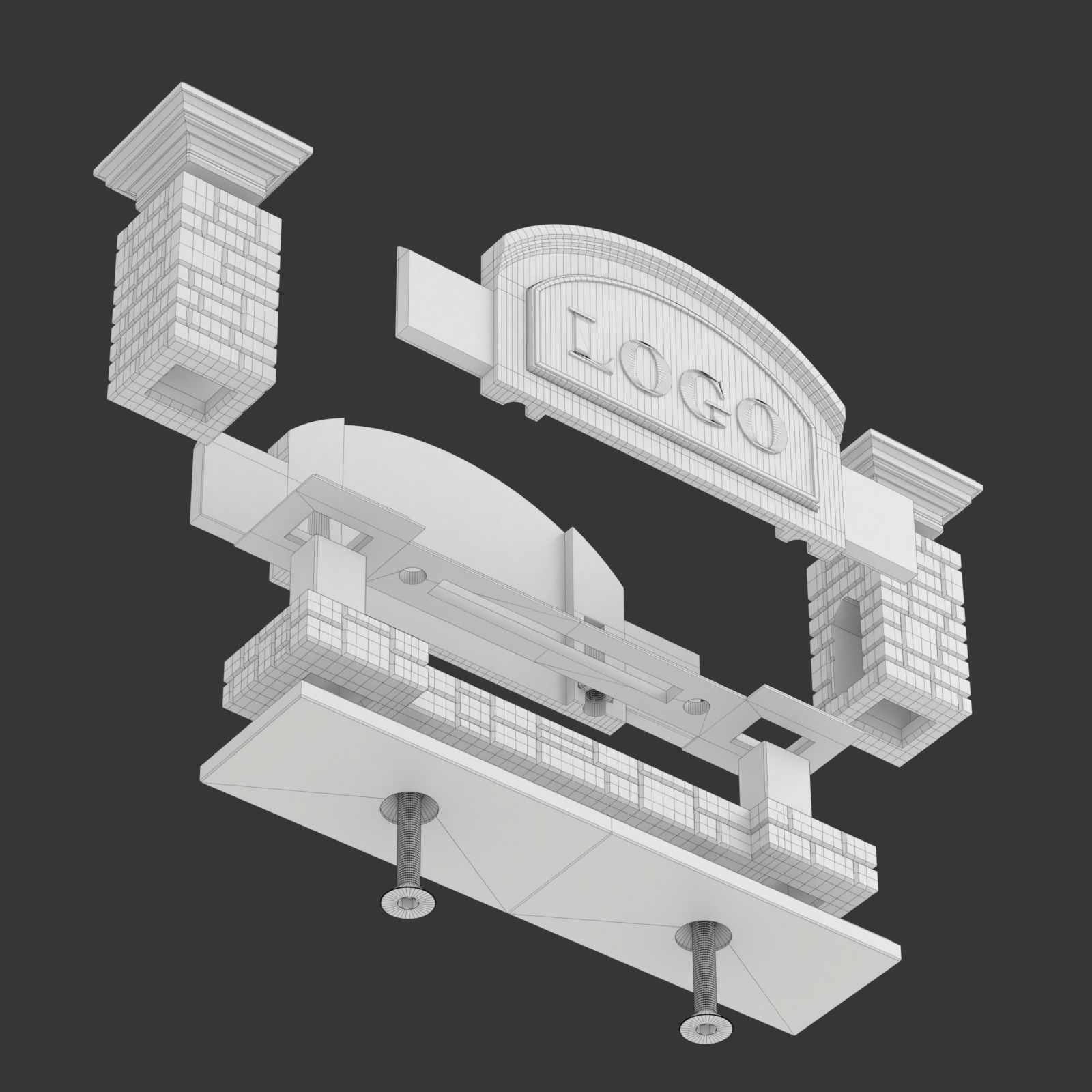 Printable Monument Sign Business Card Holder 3D print model_22