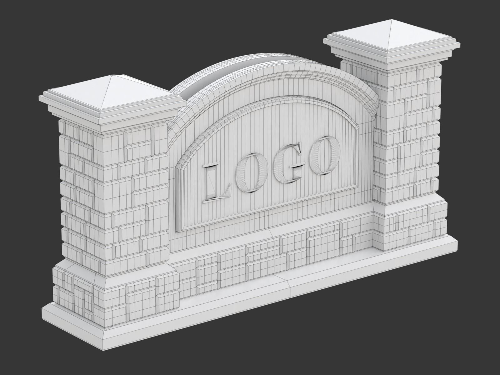 Printable Monument Sign Business Card Holder 3D print model_18