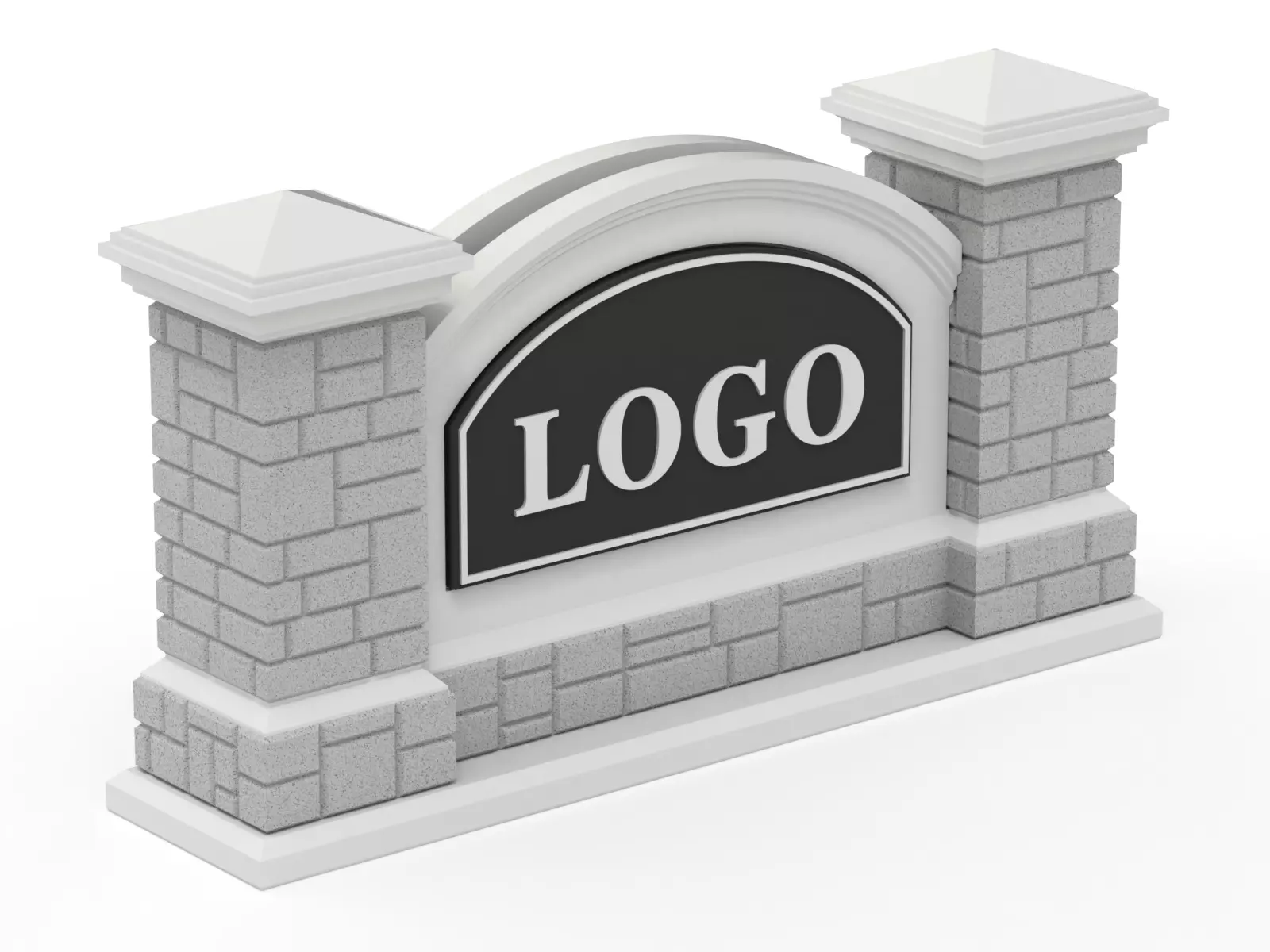 Printable Monument Sign Business Card Holder 3D print model_0