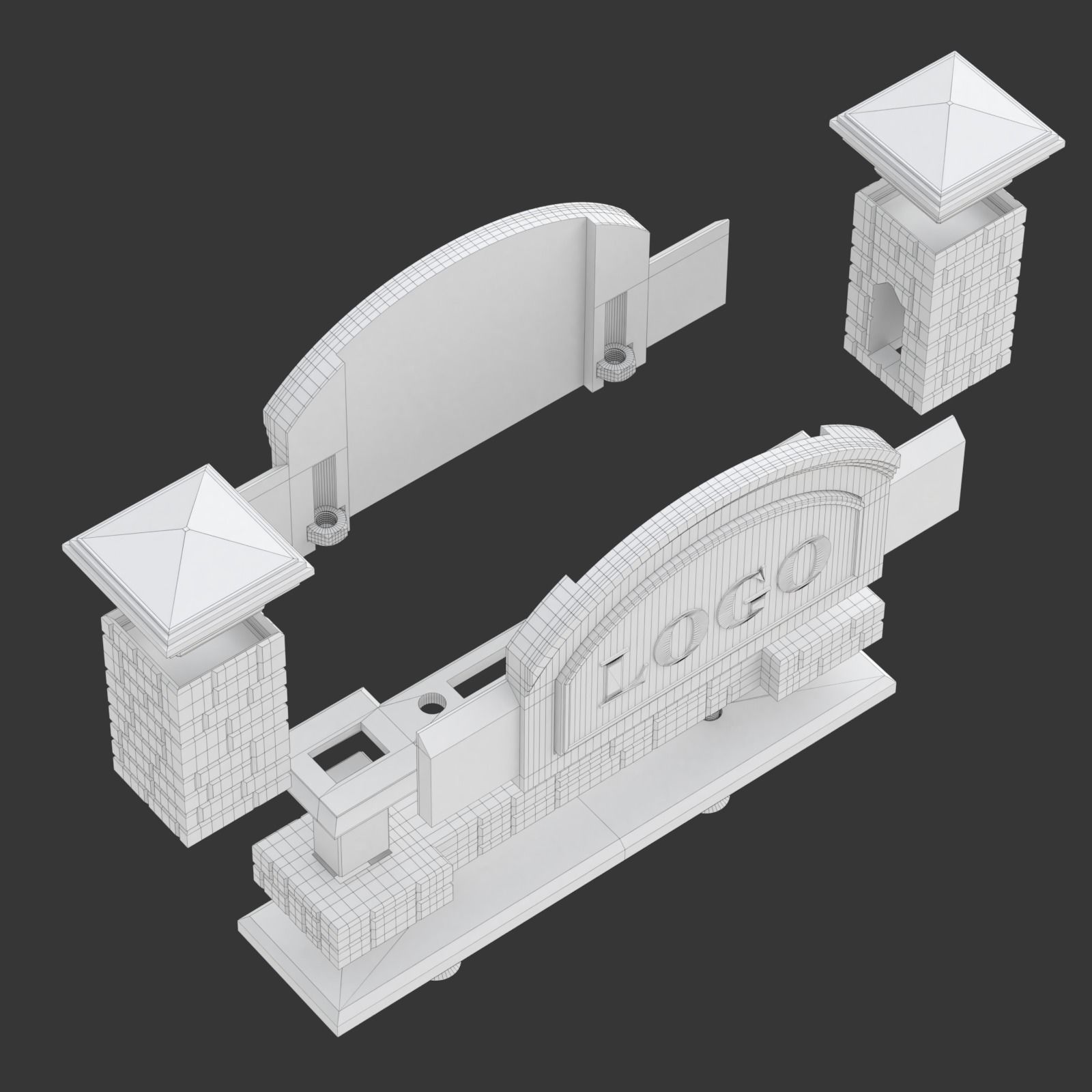 Printable Monument Sign Business Card Holder 3D print model_21