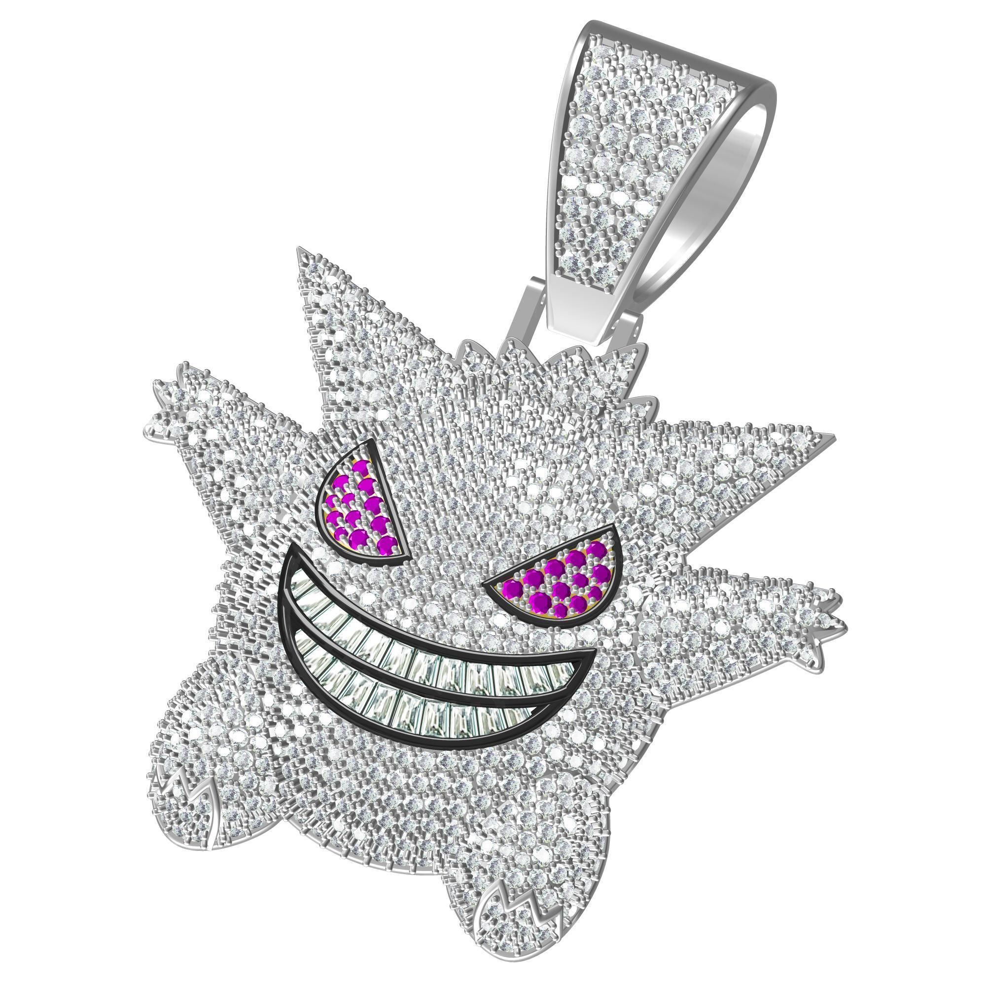 Gengar Pokemon Pendants Hip Hop 3D print model_3