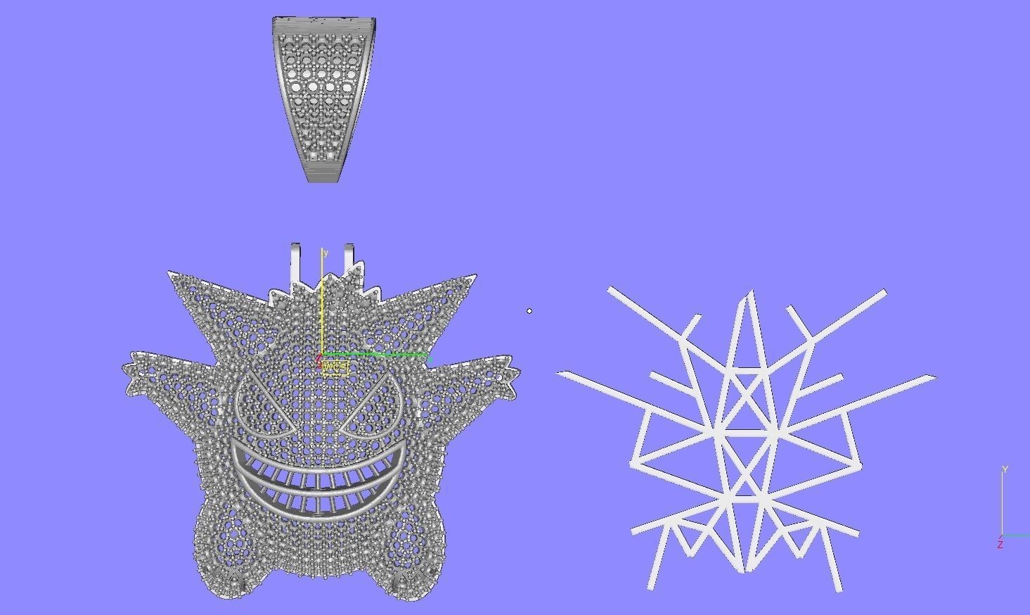 Gengar Pokemon Pendants Hip Hop 3D print model_9