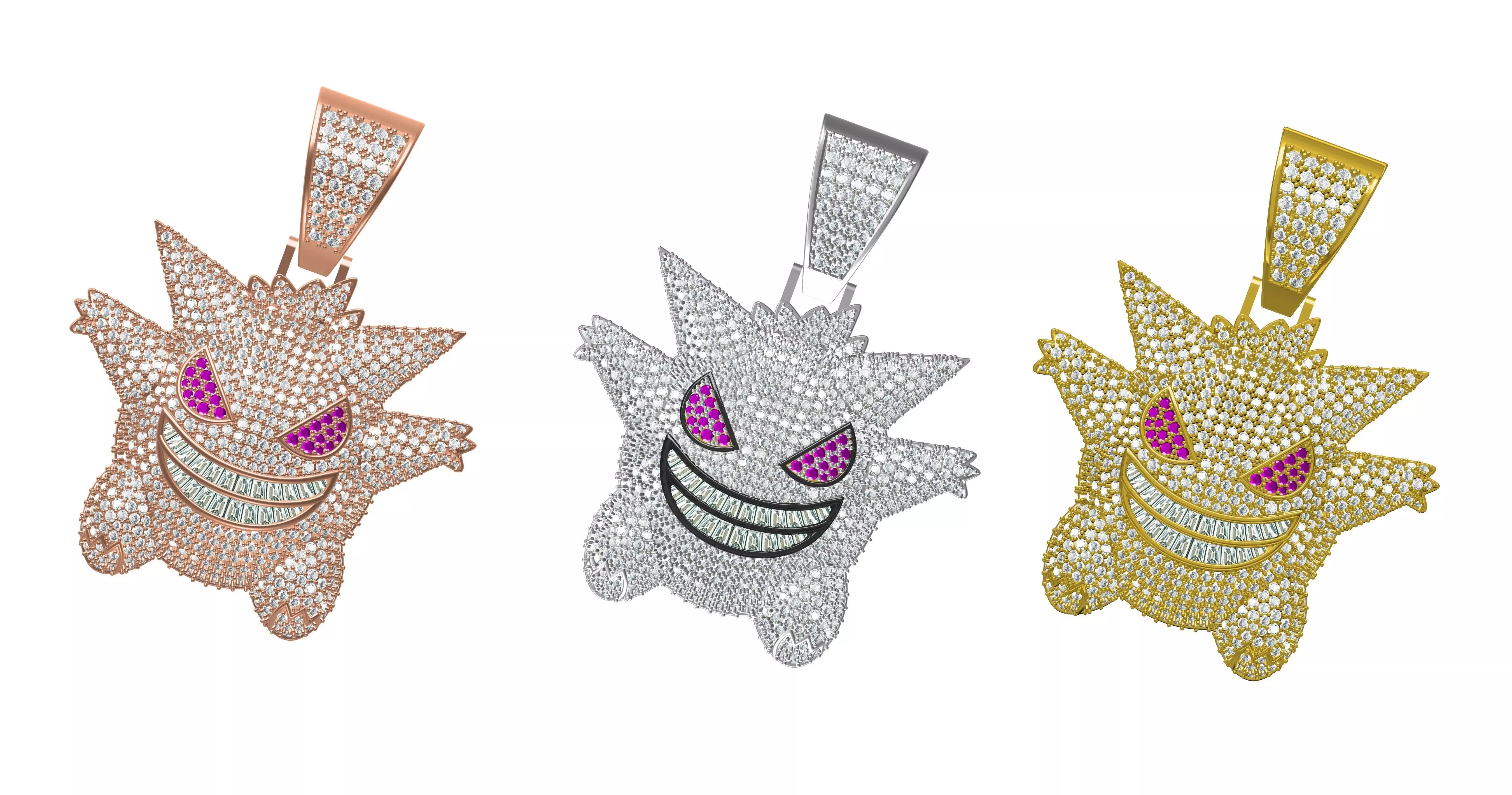 Gengar Pokemon Pendants Hip Hop 3D print model_0
