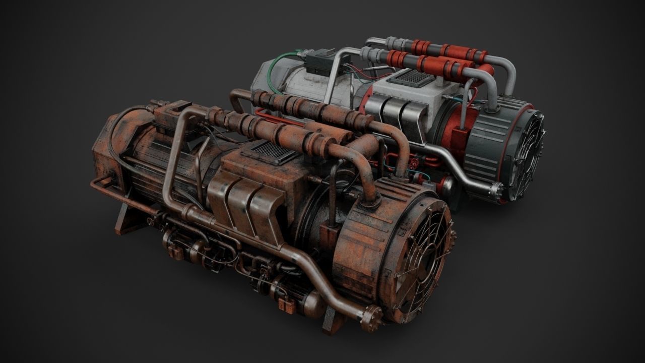 Machinery device 3D model_2