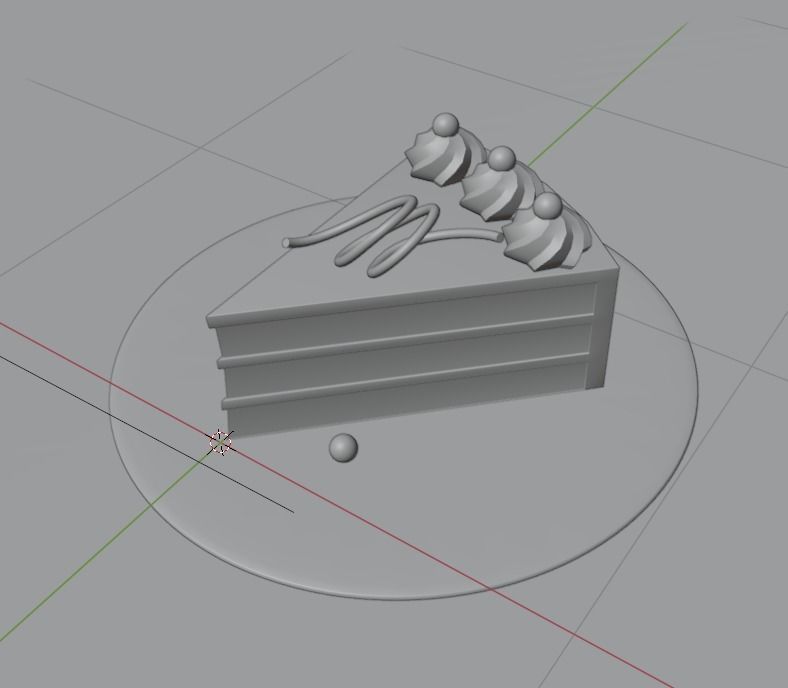 A slice of low poly cake in Blender Free 3D model_2