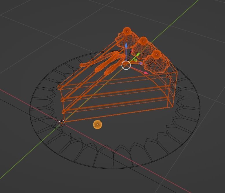 A slice of low poly cake in Blender Free 3D model_3