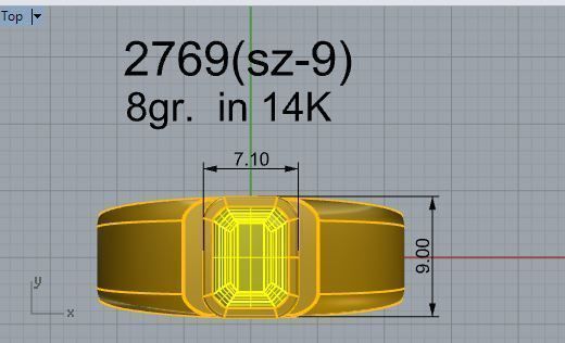 Green stone Diamond ring 2769 3D print model 3D print model_4