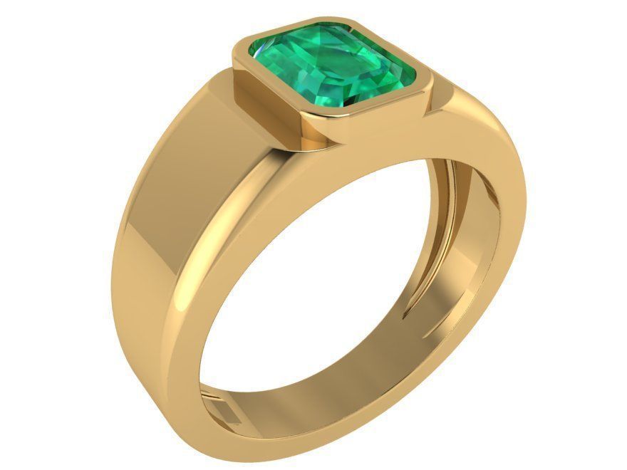 Green stone Diamond ring 2769 3D print model 3D print model_1