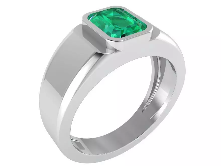 Green stone Diamond ring 2769 3D print model 3D print model_0
