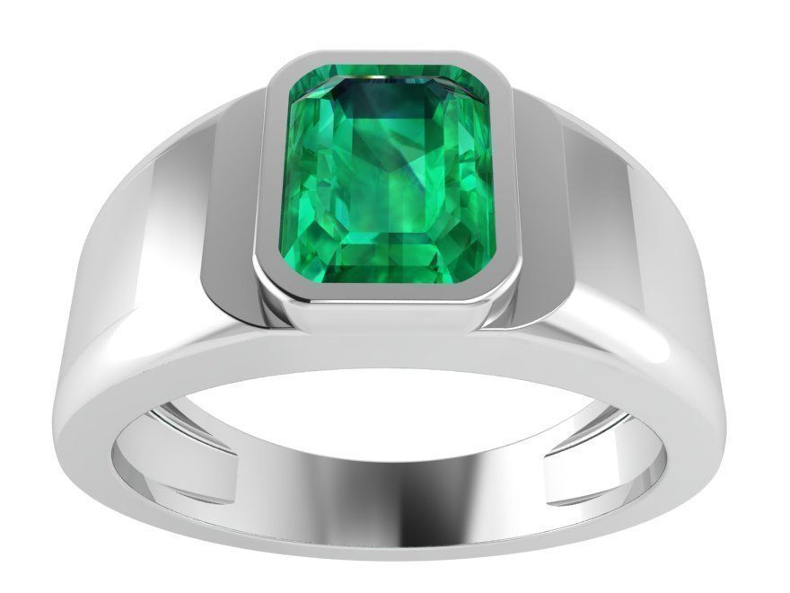 Green stone Diamond ring 2769 3D print model 3D print model_2
