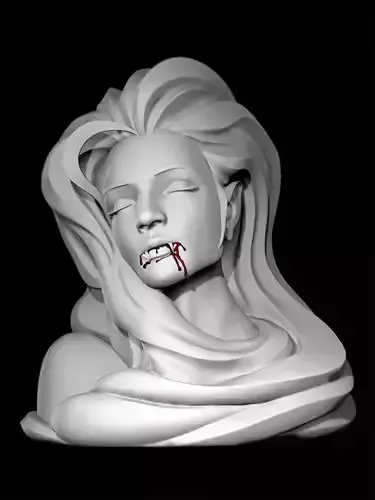 3dPrint Sculpture Vampire girl 15x11 5x12 5 cm Free 3D print model