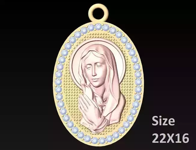 Blessed Mother Maria pendant - N233 SM 3D print model