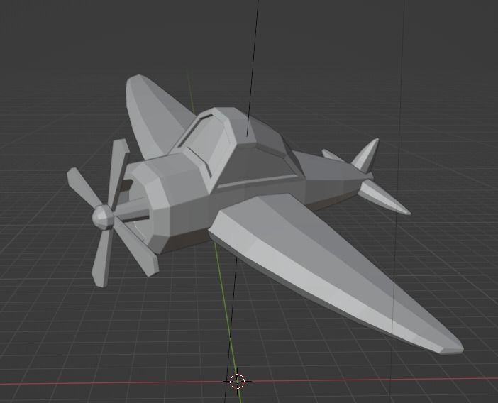 Low poly aircraft in blender Free low-poly 3D model_4