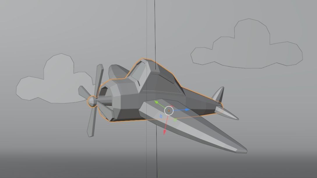 Low poly aircraft in blender Free low-poly 3D model_3