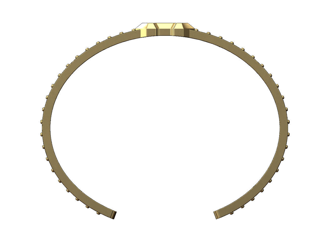 Diamond Hermes super H cuff bracelet size S 3D print model_3