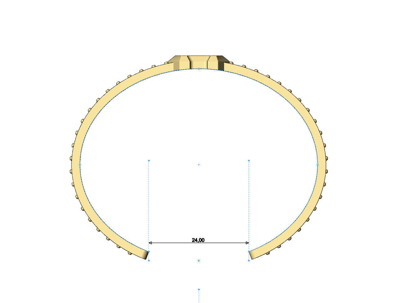 Diamond Hermes super H cuff bracelet size S 3D print model_8