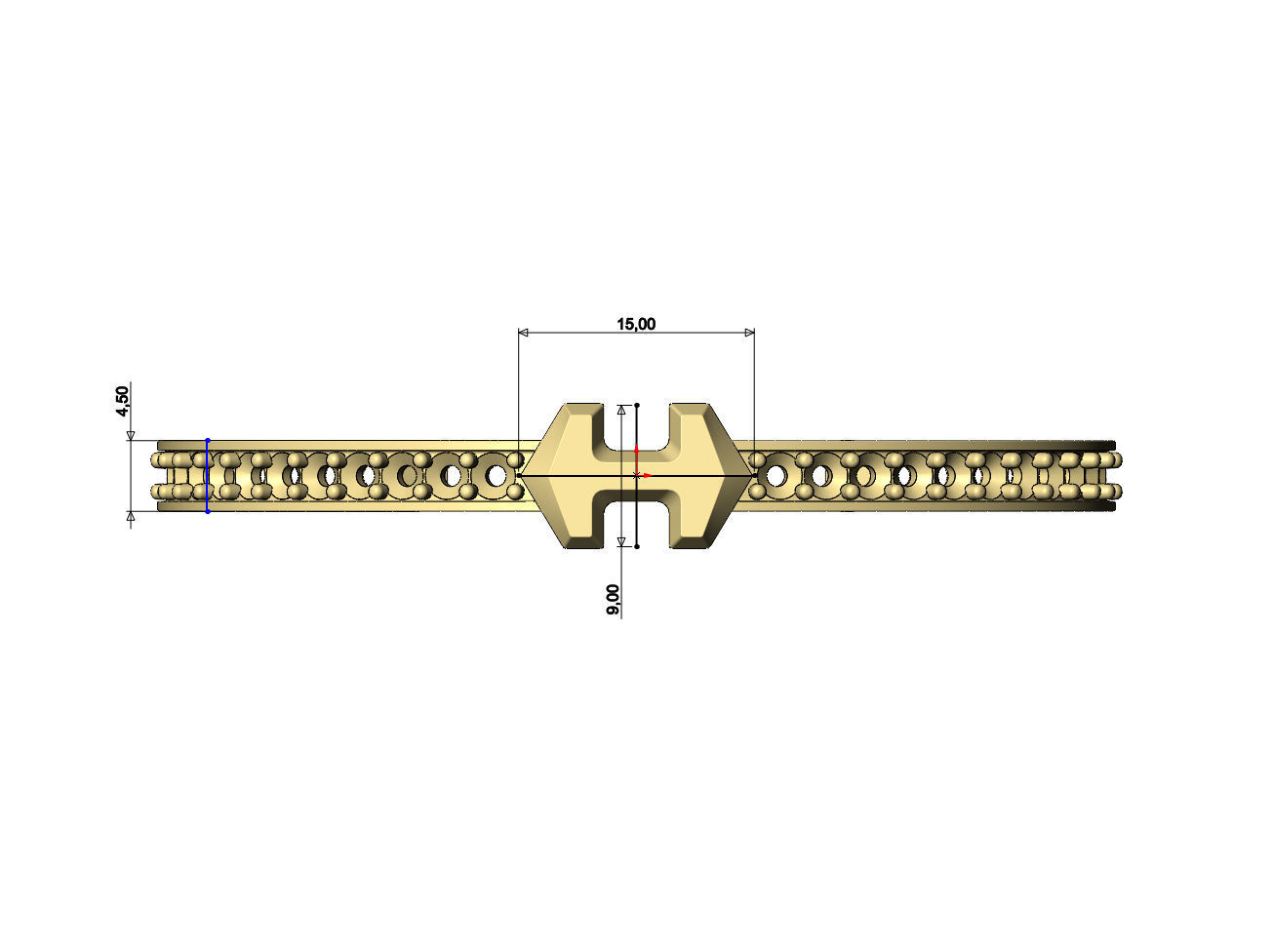 Diamond Hermes super H cuff bracelet size S 3D print model_6