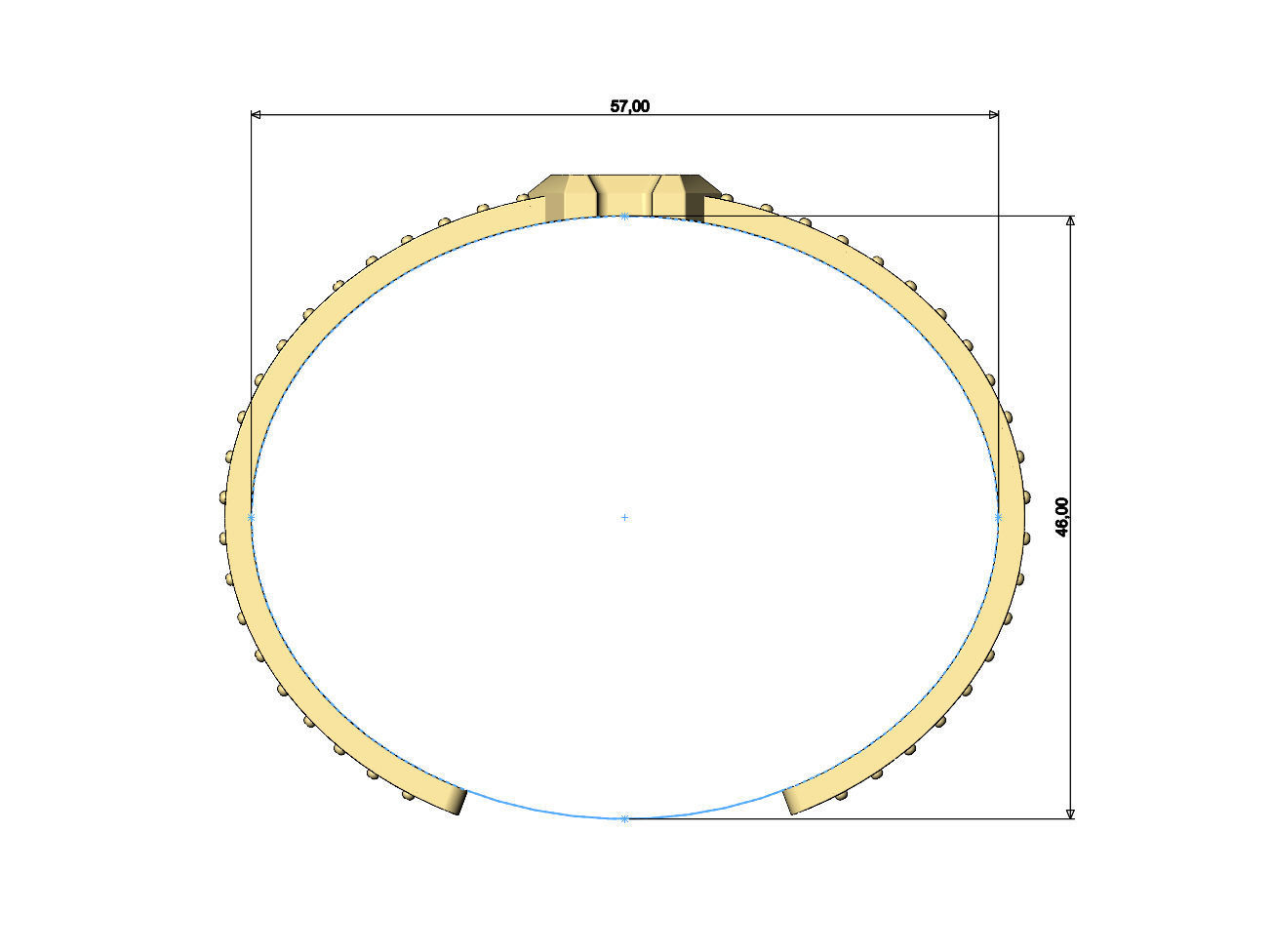 Diamond Hermes super H cuff bracelet size S 3D print model_7