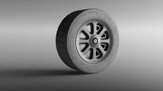 3D Realistic wheel including tire and rim