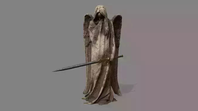 Angel statue of holding sword