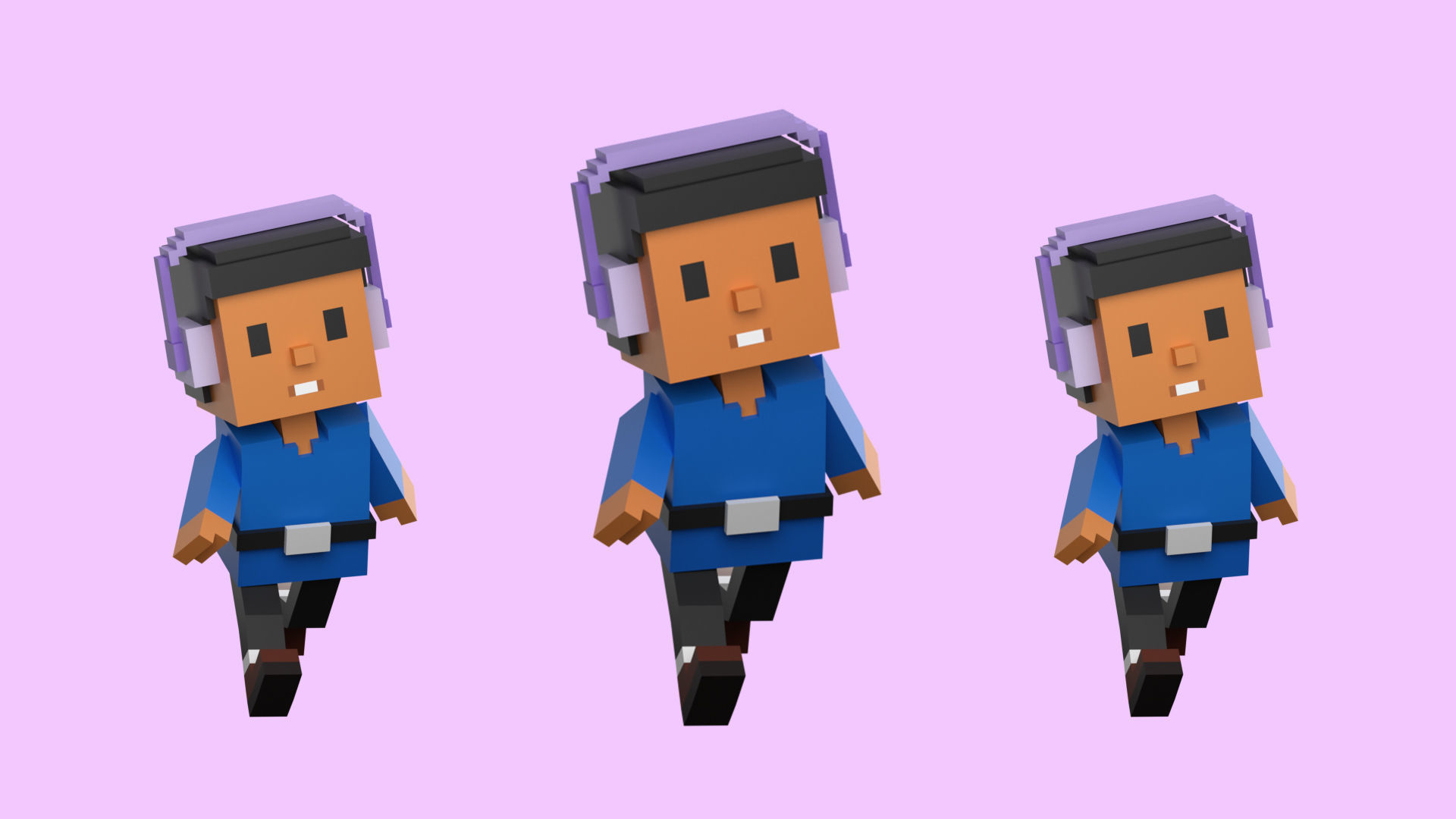 Low poly characters 4 in voxel style  Low-poly 3D model_29