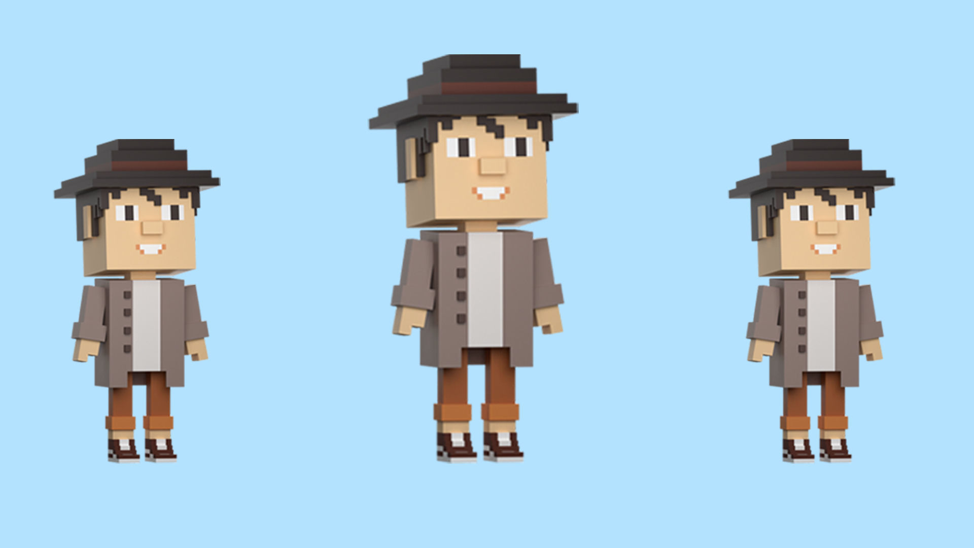Low poly characters 4 in voxel style  Low-poly 3D model_24
