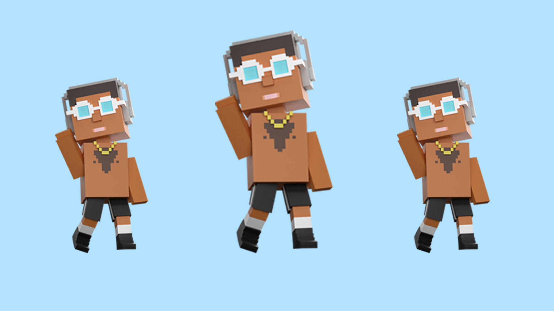 Low poly characters 4 in voxel style  Low-poly 3D model_12