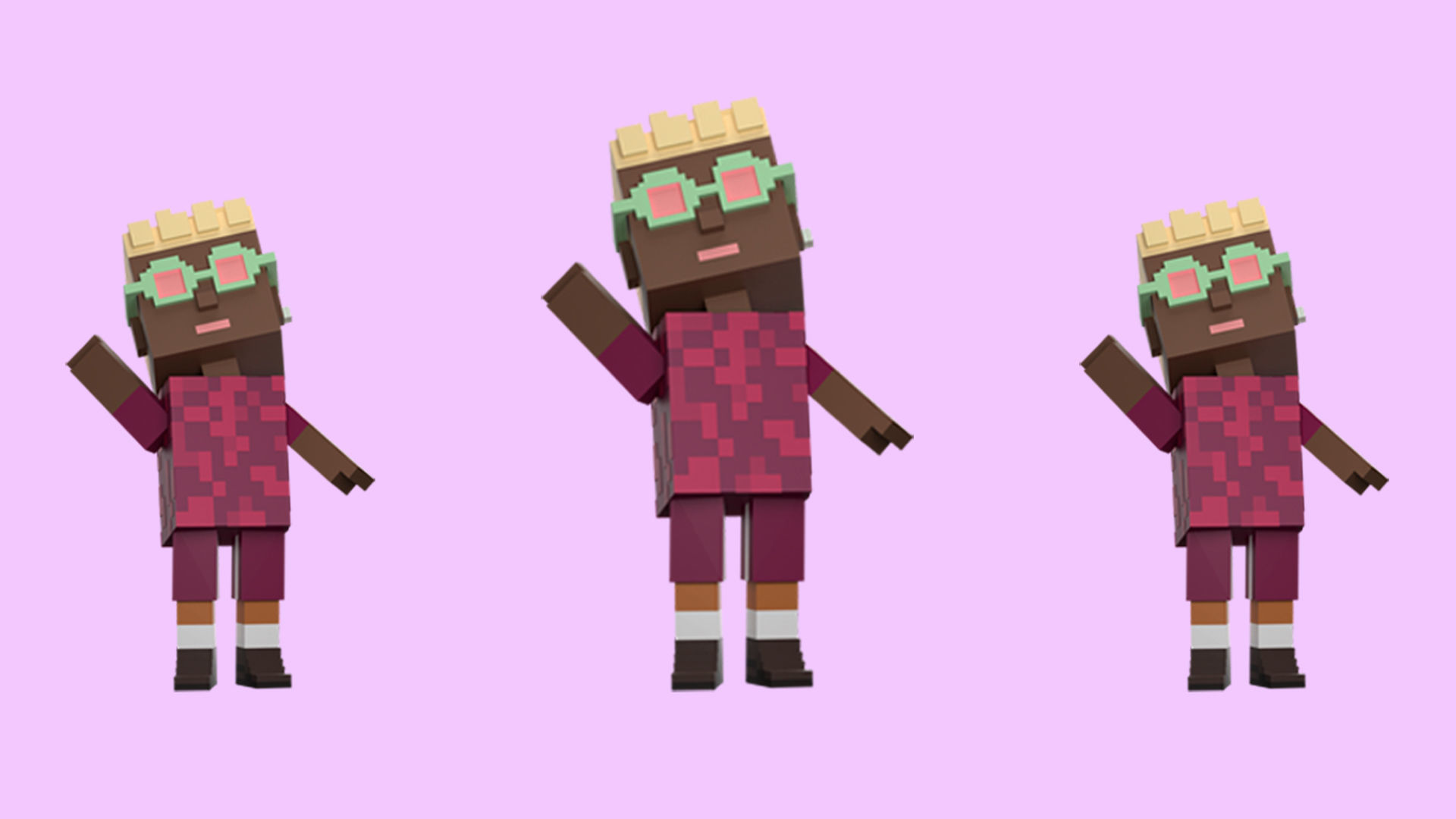 Low poly characters 4 in voxel style  Low-poly 3D model_11