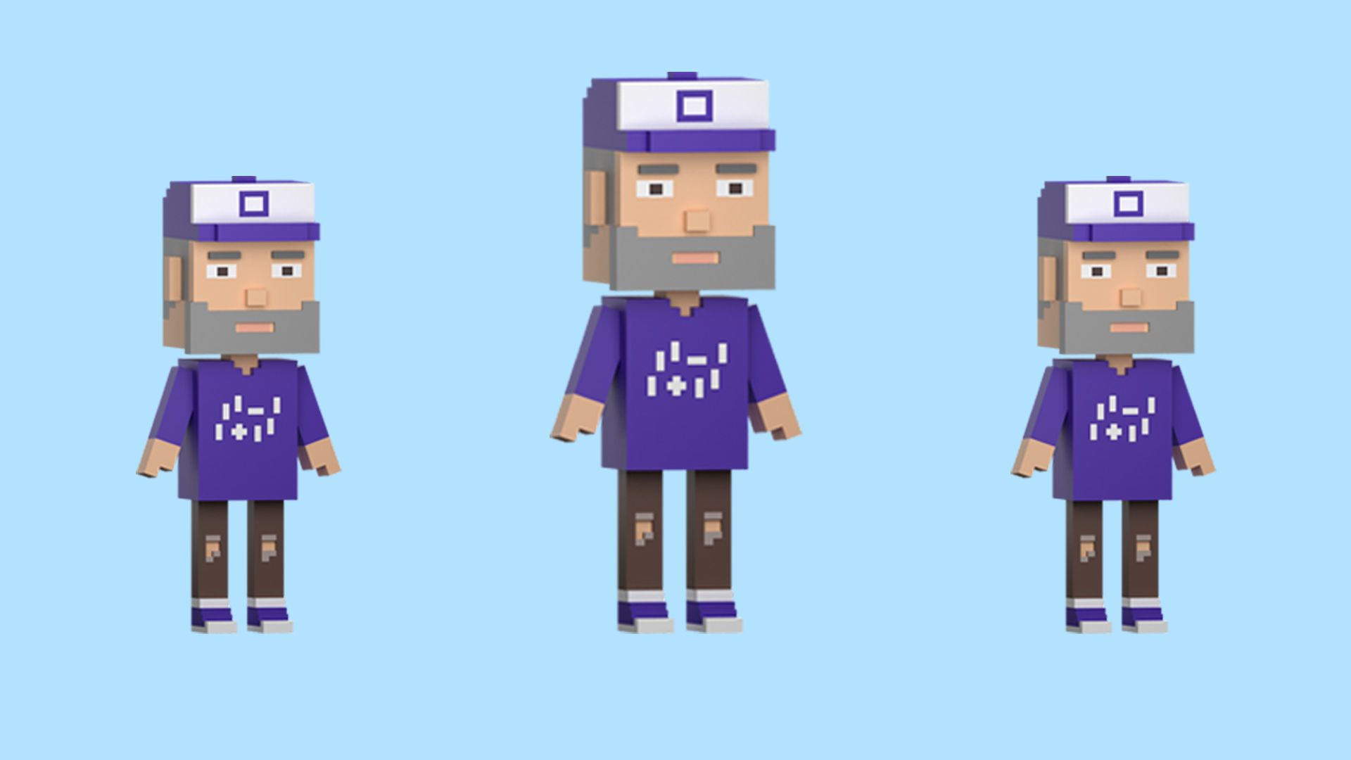 Low poly characters 4 in voxel style  Low-poly 3D model_28