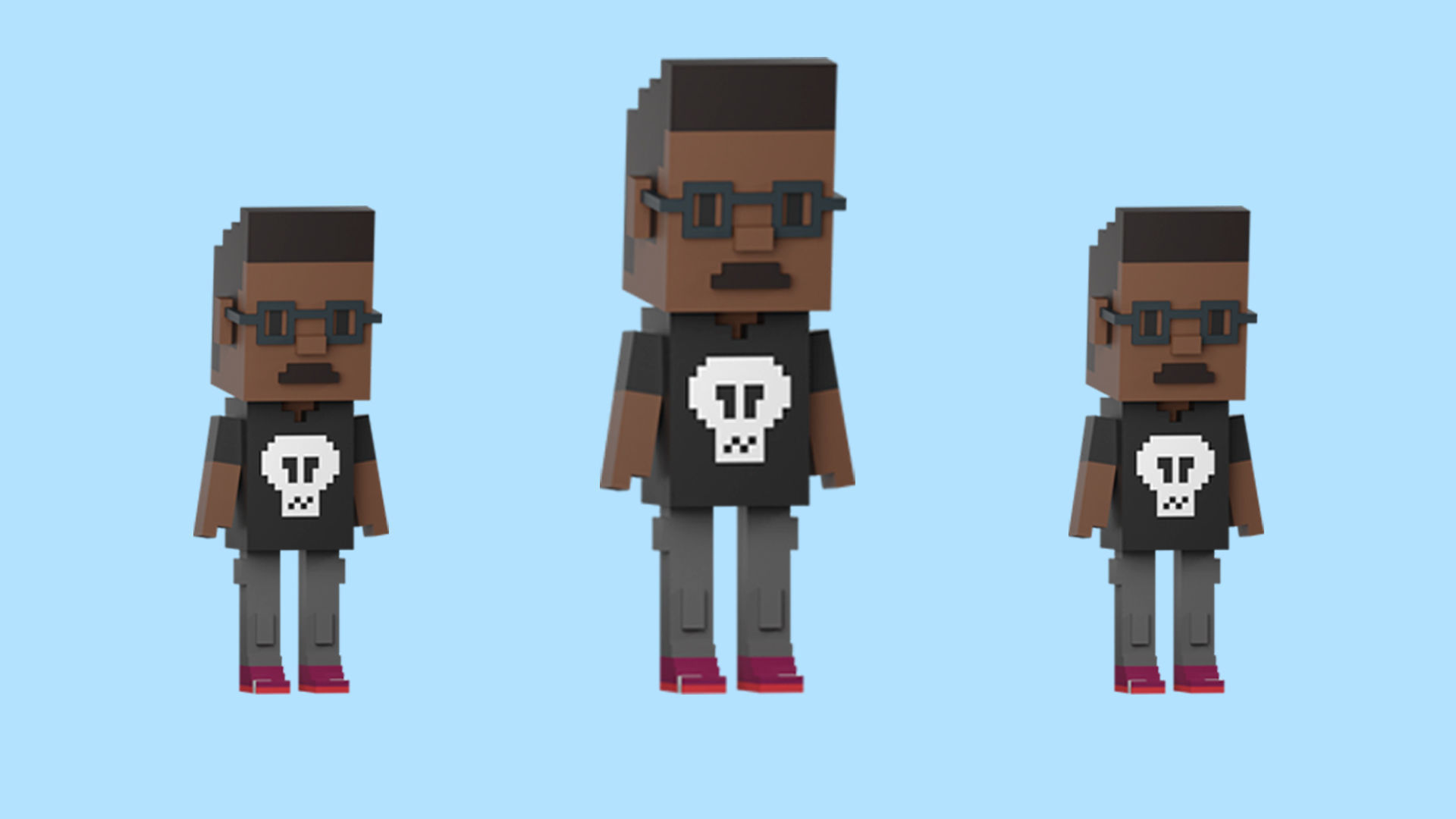 Low poly characters 4 in voxel style  Low-poly 3D model_18