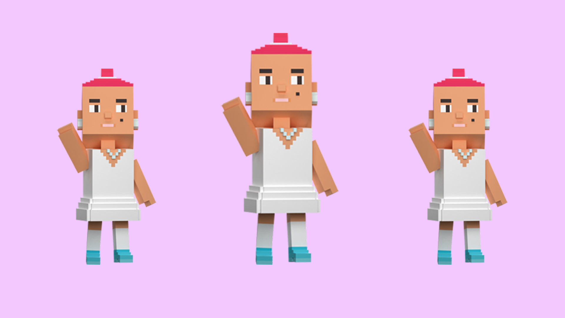 Low poly characters 4 in voxel style  Low-poly 3D model_21