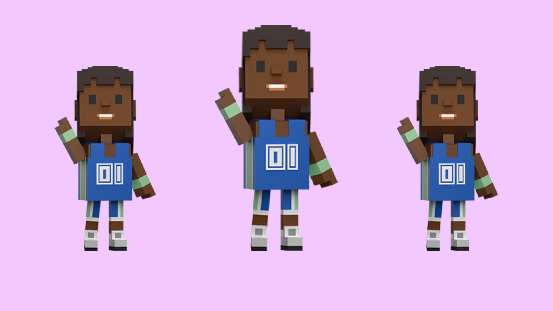 Low poly characters 4 in voxel style  Low-poly 3D model_23
