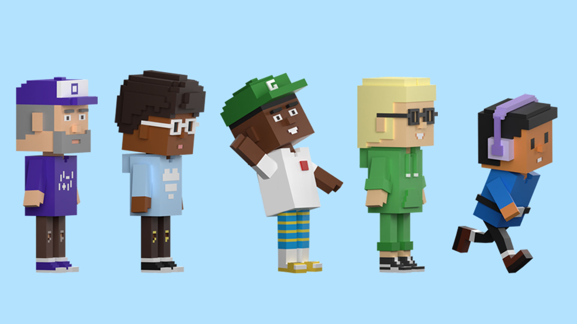 Low poly characters 4 in voxel style  Low-poly 3D model_6