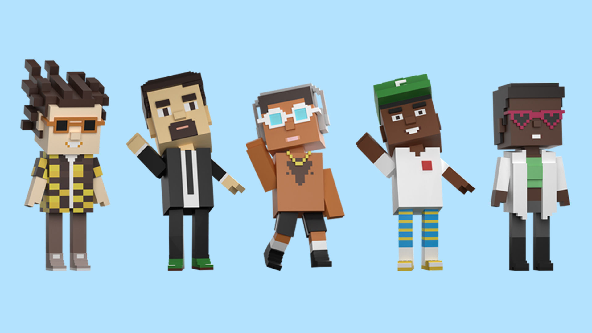 Low poly characters 4 in voxel style  Low-poly 3D model_2