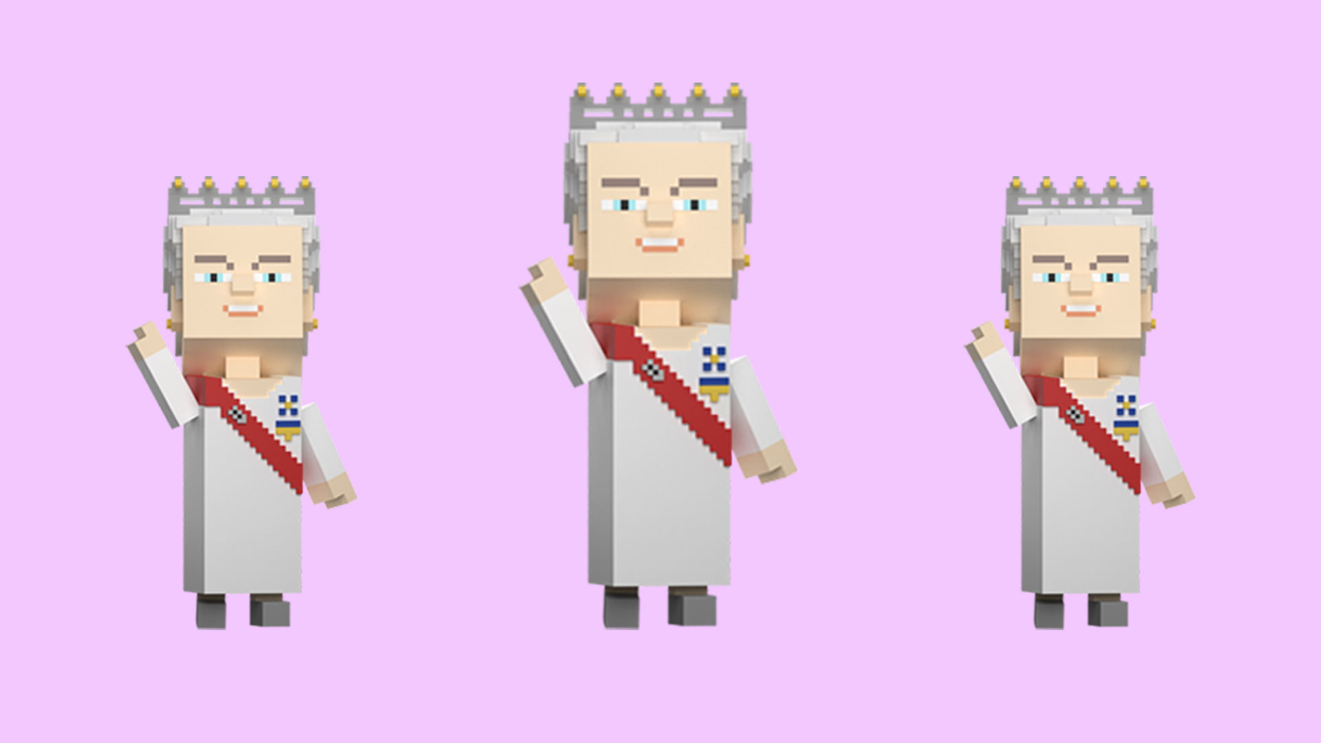 Low poly characters 4 in voxel style  Low-poly 3D model_15