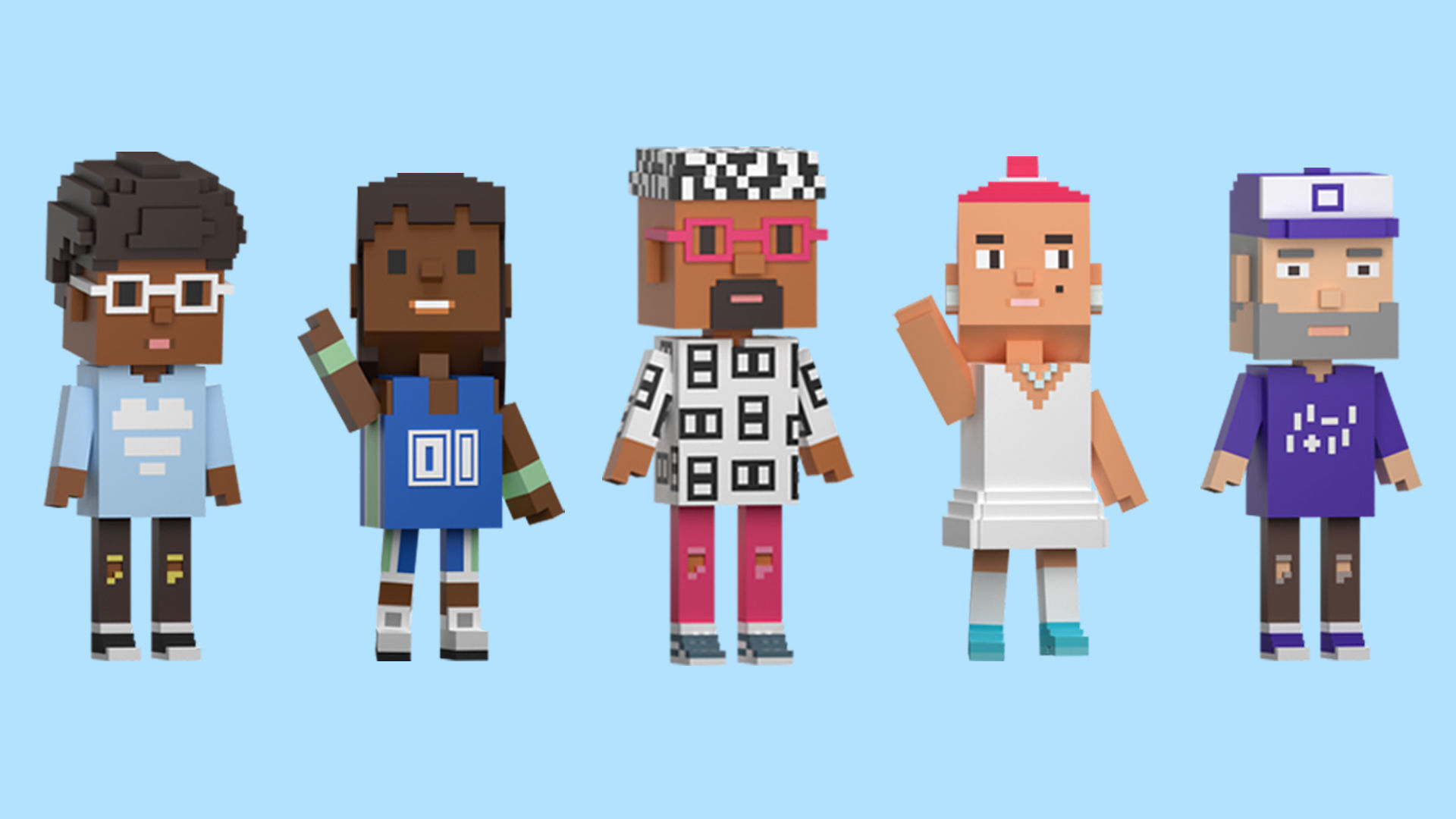 Low poly characters 4 in voxel style  Low-poly 3D model_4