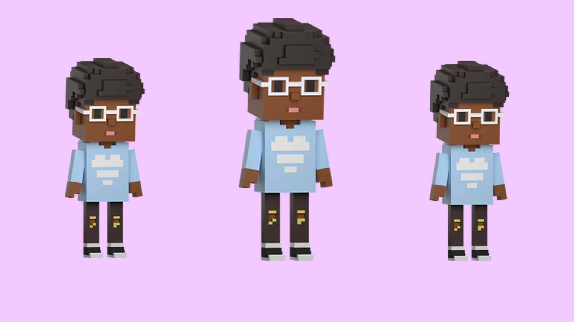 Low poly characters 4 in voxel style  Low-poly 3D model_27