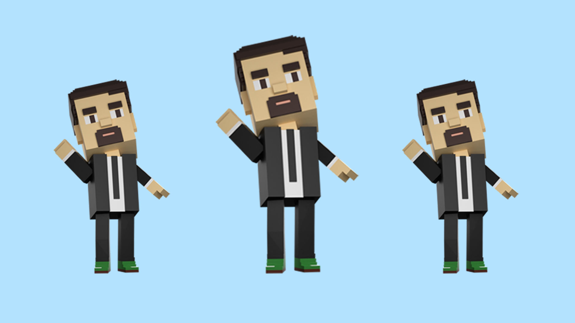 Low poly characters 4 in voxel style  Low-poly 3D model_14