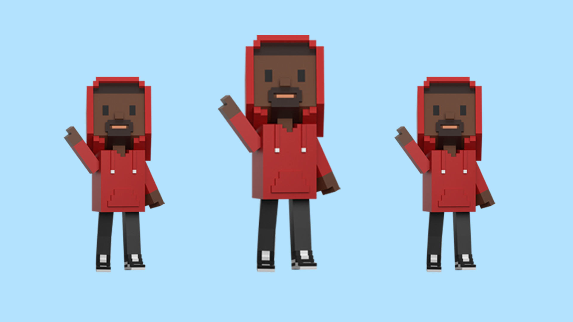 Low poly characters 4 in voxel style  Low-poly 3D model_16