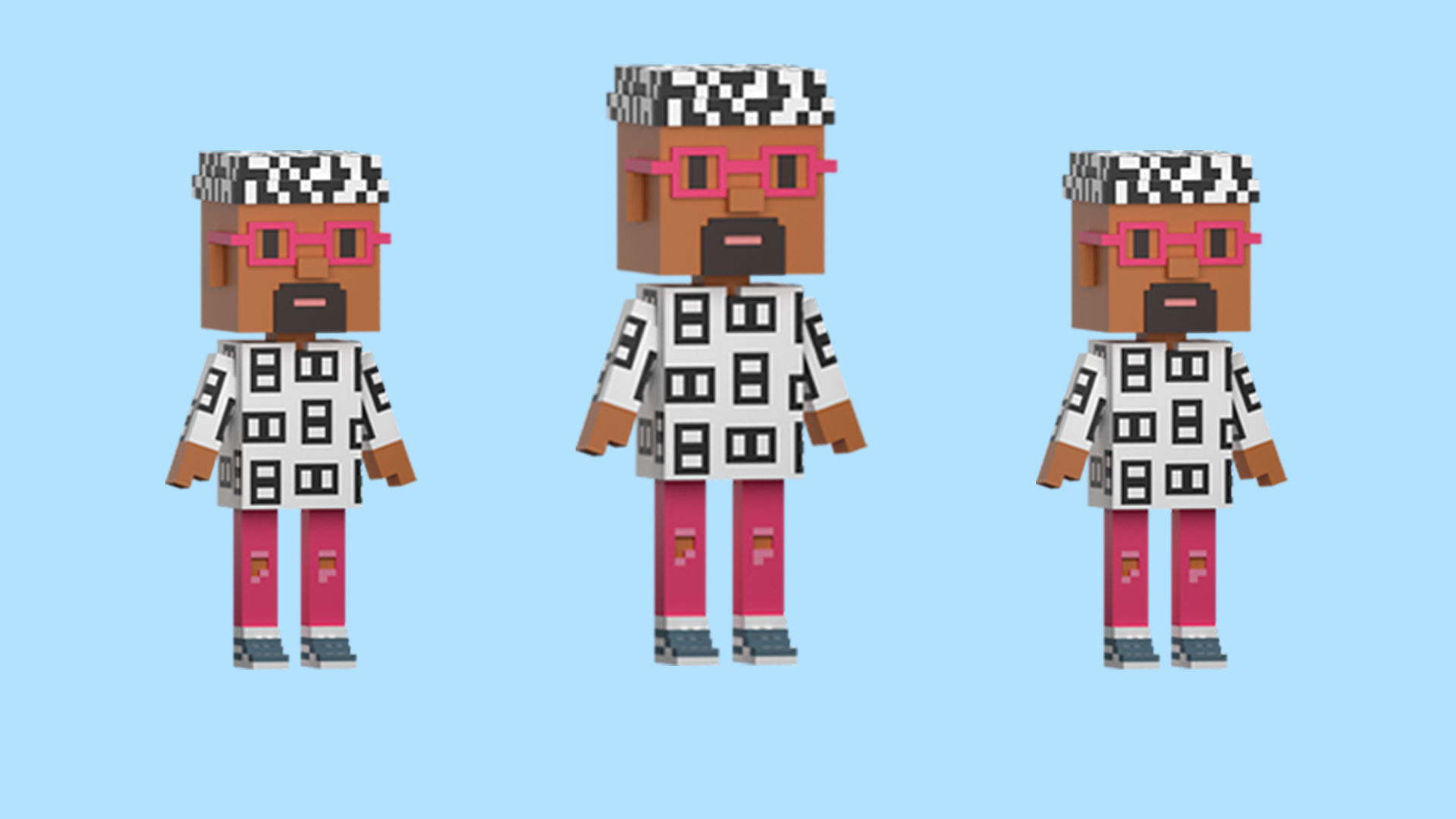 Low poly characters 4 in voxel style  Low-poly 3D model_20
